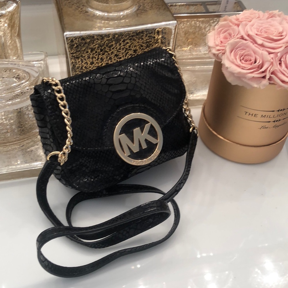 Michael Kors Black Croc Rectangular Mini Crossbod… - image 2